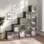 Vidaxl cubes de rangement 15 pcs avec portes noir pp 340554 Vidaxl cubes de rangement 15 pcs avec portes noir pp 340554