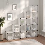 Vidaxl cubes de rangement 15 pcs avec portes transparent pp 340553