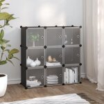 Vidaxl cubes de rangement 9 pcs avec portes noir pp 340558