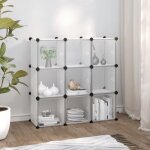 Vidaxl cubes de rangement 9 pcs avec portes transparent pp 340557