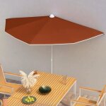 Vidaxl demi - parasol de jardin avec mt parasol de patio pare - soleil de terrasse parasol dextrieur ...