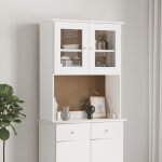Vidaxl dessus de commode alta blanc 77x30x92 cm bois massif de pin 353946