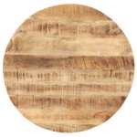 Vidaxl dessus de table bois de manguier solide rond 25 - 27 mm 50 cm 286005
