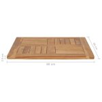 Vidaxl dessus de table bois de teck solide 60x60x25 cm