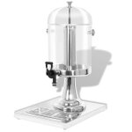 Distributeur de jus - vidaxl - 8 l - acier inoxydable - robinet - bac dgouttement