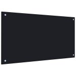 Vidaxl dosseret de cuisine noir 90x50 cm verre tremp 249488