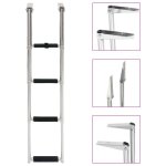 Vidaxl chelle dembarquement pliable 4 marches acier inoxydable