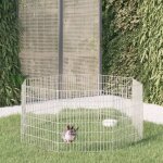 Vidaxl enclos pour animaux en libert 8 panneaux cage  lapin maison pour animaux jardin terrasse patio ...
