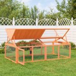 Vidaxl enclos animaux clapier avec porte poulailler avec toit volire de patio jardin terrasse extrieur ...
