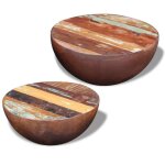 Vidaxl ensemble de 2 tables basses bois de récupération massif Vidaxl ensemble de 2 tables basses bois de récupération massif