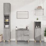 Vidaxl ensemble darmoires de salle de bain 3 pcs sonoma gris 3185541