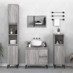 Vidaxl ensemble darmoires de salle de bain 3 pcs sonoma gris 3185549