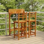 Vidaxl ensemble de bar de balcon 3 pcs mobilier de patio table et tabourets de bistrot meubles de terrasse ...