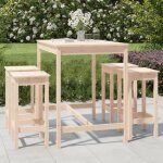 Vidaxl ensemble de bar de jardin 5 pcs bois de pin massif ensemble de bar ensemble de meubles ensemble ...