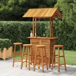 Vidaxl ensemble de bar de jardin 5 pcs mobilier de patio table et tabourets de bistrot meubles de terrasse ...