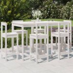 Vidaxl ensemble de bar de jardin 7 pcs blanc bois de pin massif ensemble de bar ensemble de meubles ensemble ...