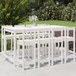 Vidaxl ensemble de bar de jardin 9 pcs blanc bois de pin massif ensemble de bar ensemble de meubles ensemble ...