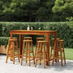 Vidaxl ensemble de bar de jardin 9 pcs mobilier de patio table et tabourets de bistrot meubles de terrasse ...