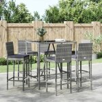 Vidaxl ensemble de bar de jardin avec coussins 7 pcs mobilier de terrasse avec table et tabouret ensemble ... Vidaxl ensemble de bar de jardin avec coussins 7 pcs mobilier de terrasse avec table et tabouret ensemble ...