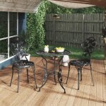 Vidaxl ensemble de bistro 3 pcs salon de jardin table et chaises de patio mobilier de terrasse meubles ...