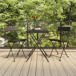 Vidaxl ensemble de bistro pliable 3 pcs noir résine tressée ensemble de bistrot table et chaises de jardin ... Vidaxl ensemble de bistro pliable 3 pcs noir résine tressée ensemble de bistrot table et chaises de jardin ...