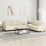 Vidaxl ensemble de canaps avec coussins 2 pcs canaps avec accoudoirs et dossier ensemble de meubles ...