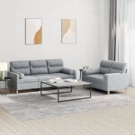 Vidaxl ensemble de canaps avec coussins 2 pcs canaps avec accoudoirs ensemble de meubles mobilier de ...