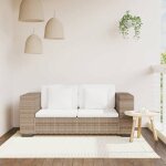 Canap� 2 places - vidaxl - rotin v�ritable - coussins �pais - style contemporain - int�rieur