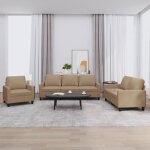 Vidaxl ensemble de canaps avec coussins 3 pcs canaps avec accoudoirs et dossier ensemble de meubles ...