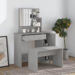 Vidaxl ensemble de coiffeuse table de maquillage tabouret table de coiffeuse meuble de chambre  coucher ...