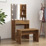 Vidaxl ensemble de coiffeuse avec led table cosm�tique coiffeuse de maquillage table � bijoux chambre ...