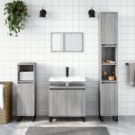 Vidaxl ensemble darmoires de salle de bain 3 pcs sonoma gris 3187803
