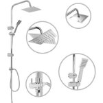 Vidaxl ensemble de douche � deux t�tes avec douchette acier inoxydable