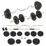 Vidaxl haltères et barres dhaltères 30 kg poids disques fitness musculation 91401 Vidaxl haltères et barres dhaltères 30 kg poids disques fitness musculation 91401