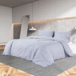 Vidaxl ensemble de housse de couette gris 140x200 cm microfibre l�g�re135950
