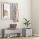 Vidaxl ensemble de meubles de couloir banc dentre bote de rangement miroir de coiffeuse porte - manteau ...