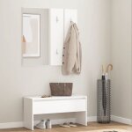 Vidaxl ensemble de meubles de couloir banc dentre avec rangemen miroir panneau de portemanteau vestiaire ...
