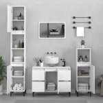 Vidaxl ensemble de meubles salle de bain 3 pcs blanc bois ding�nierie 3185605