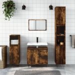 Vidaxl ensemble de meubles de salle de bain 3 pcs ch�ne fum� 3190226
