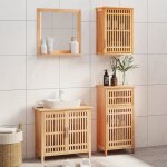 Vidaxl ensemble de meubles de salle de bain 4 pcs bois massif de noyer 3185785