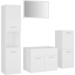 Ensemble de meubles de salle de bain - vidaxl - 3070910 - blanc - bois ding�nierie - rangement spacieux ...