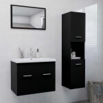 Vidaxl ensemble de meubles de salle de bain noir agglomr 80 x 38. 5 x 46 cm