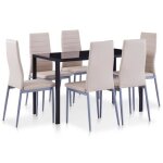 Vidaxl ensemble de salle � manger 7 pcs cappuccino