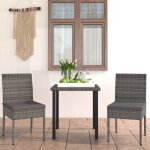 Vidaxl ensemble de salle � manger de jardin 3 pcs mobilier � d�ner table et chaises de patio salon de ...