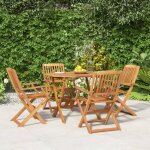 Vidaxl ensemble de salle � manger de jardin 5 pcs ensembles de bistrot avec table basse et chaise pliable ...
