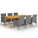 Vidaxl ensemble de salle à manger de jardin 7 pcs mobilier dextérieur mobilier à dîner de terrasse table ... Vidaxl ensemble de salle à manger de jardin 7 pcs mobilier dextérieur mobilier à dîner de terrasse table ...