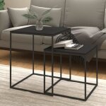Vidaxl ensemble de table basse 2 pcs bois dingénierie et métal 343113 Vidaxl ensemble de table basse 2 pcs bois dingénierie et métal 343113