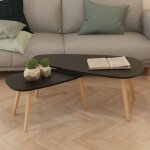 Table basse - vidaxl - bois de pin massif - style scandinave - noir Table basse - vidaxl - bois de pin massif - style scandinave - noir