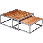 Vidaxl ensemble de table basse 2 pices bois dacacia massif