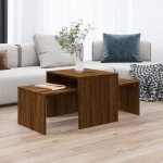 Vidaxl ensemble table basse chêne brun 100x48x40 cm bois dingénierie 815548 Vidaxl ensemble table basse chêne brun 100x48x40 cm bois dingénierie 815548